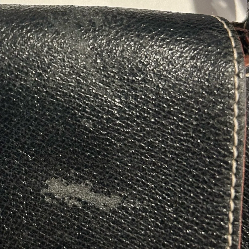 Un Apres-Midi De Chien Paris Black Leather Handbag Purse Hot Pink Interior - Picture 5 of 5